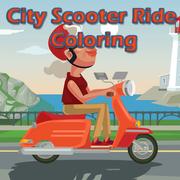 Ville Scooter Ride Coloriage