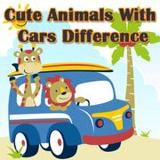 Niedliche Tiere Mit Autos Unterschied