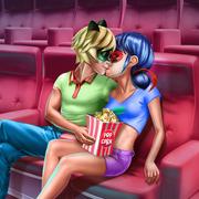 Gepunktet Mädchen Kino Flirten