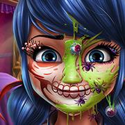 Pontilhada Menina Maquiagem Halloween jogos 360