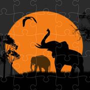 Elefant Silhouette Puzzle