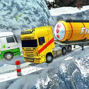 चरम सर्दियों तेल टैंकर ट्रक ड्राइव