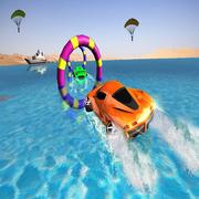 फ्लोटिंग पानी सर्फर कार ड्राइविंग: समुद्र तट रेसिंग