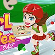 Mädchen Auf Schlittschuhen: Pizza-Manie