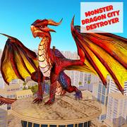 Monstruo Dragón Ciudad Destructor