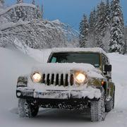 Offroad Schnee Jeep Passagier Berg Bergauf Fahren