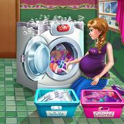 गर्भवती राजकुमारी कपड़े धोने का दिन