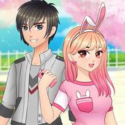 Romantische Anime Paare Verkleiden Sich