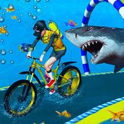 Unter Wasser Fahrradrennen