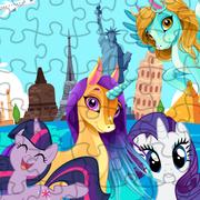 Unicorni Viaggiano Il Puzzle Del Mondo